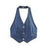 Europäischer und amerikanischer Stil, neue Damenbekleidung, vielseitig, Mode, Denim-Trägertop 8197065