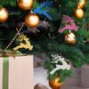 Durable Reindeer Ornament 10Pcs Plastic Hanging Ornaments Christmas Tree Glitter Reusable Elk Decorations Holiday Party Xmas Gifts Festive Pendant