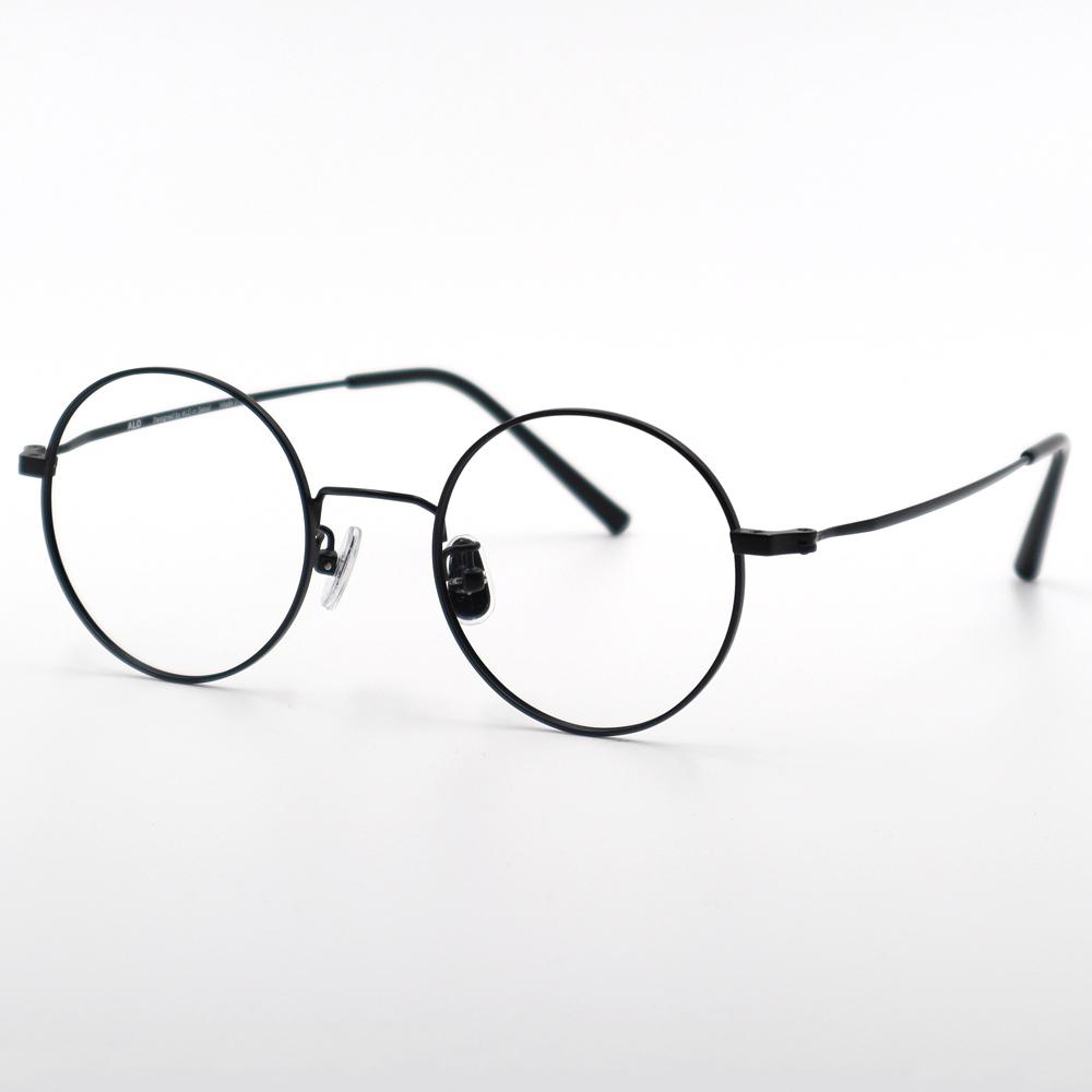 Alloaiweeo [Alo Basic] Al8201 0909M Round Black Metal Glasses
