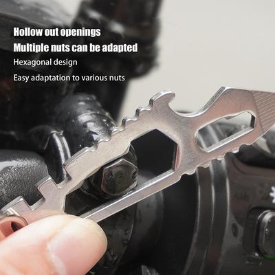 New Mini Multifunctional Tainless Steel Pry Bar, New Mini EDC Hex Wrench, Bottle Opener, Portable Outdoor Bicycle Repair Tool