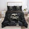 Skull Skeleton Satanic Goat Skull Bedding Sets Night Blue Satanic ,Children's Birthday GiftTeenagers adulte Duvet Cover