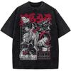 Manga Baki Hanma Baki Printed Tee Men Short Sleeve Clothing Washed Cotton T-shirt Casual Loose T Shirt Harajuku Male Tshirt