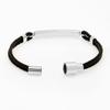 Edelstahl Doppelschicht Geflochtenes Lederseil Armband Herren Damen Individuelle Gravur Mode Geometrisches Design