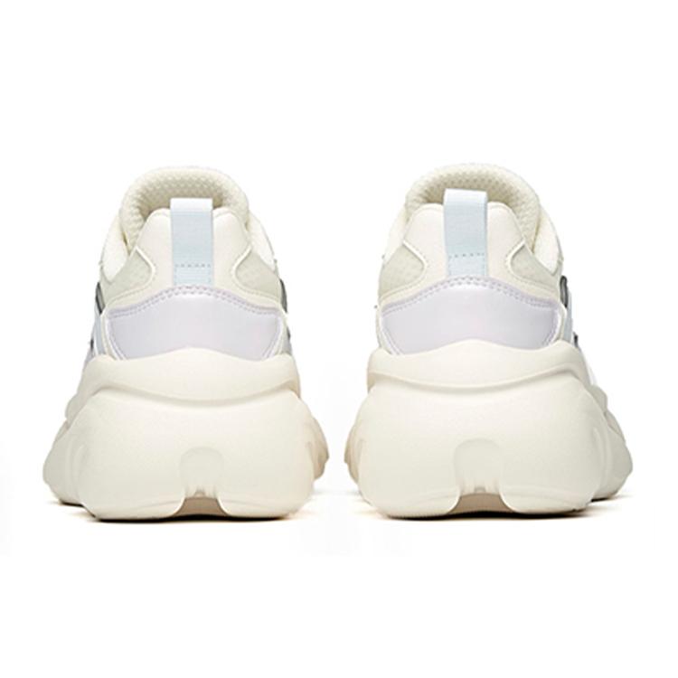 New Anta Claw Cushioning Anti Slip Wear Resistant Breathability Low Top Chunky Sneakers Women's White Purple Gray 922358894-5