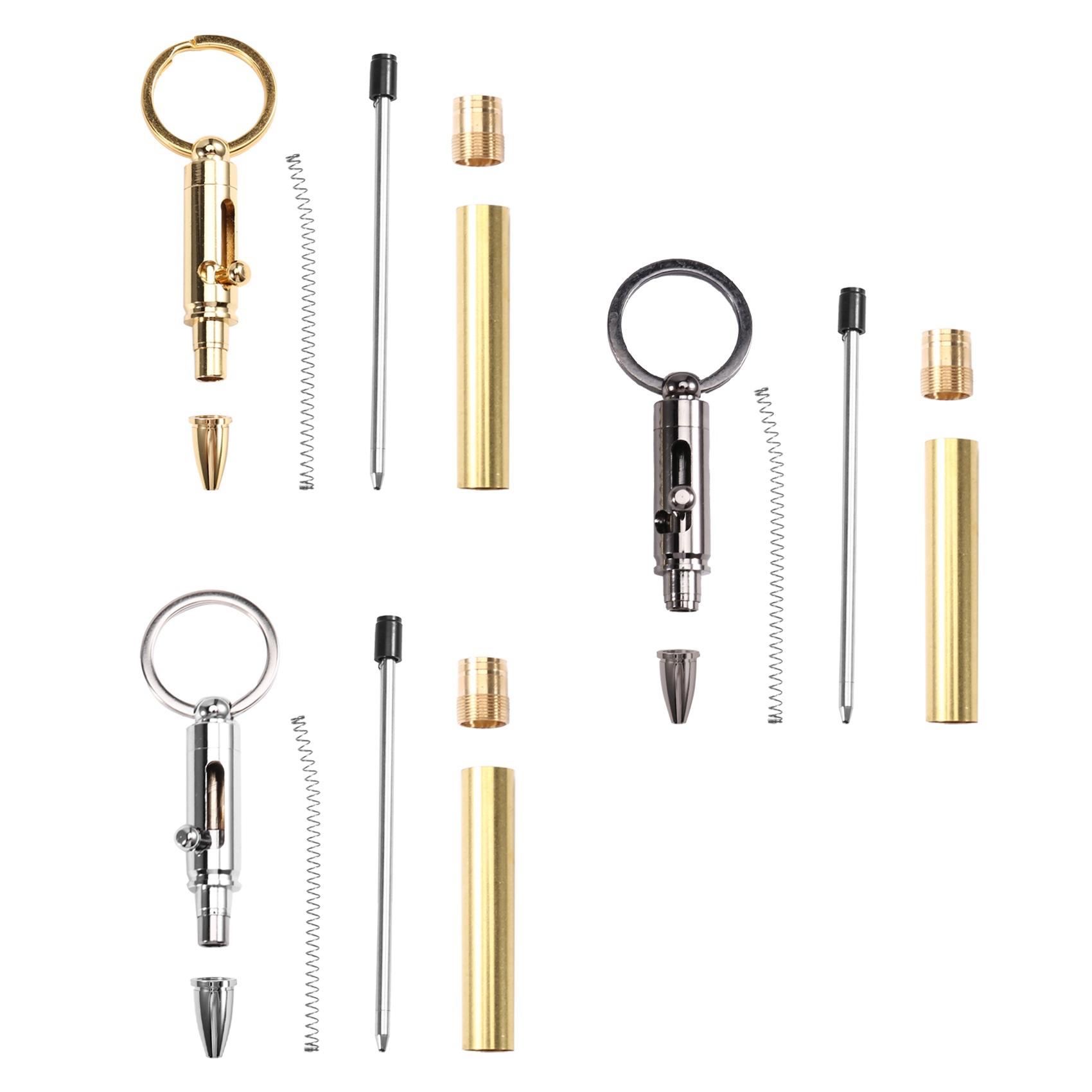 

6X Wood Mini Bolt Pen/Keychain For Men Gift Woodturning Ballpoint Kit Turning Pen Kits