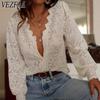 Moda feminina casual primavera outono cor sólida estampa manga comprida blusas e camisas