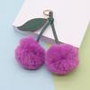 Cherry Plush Fur Ball Keychain for Women - Bag, Backpack, and Car Ornament