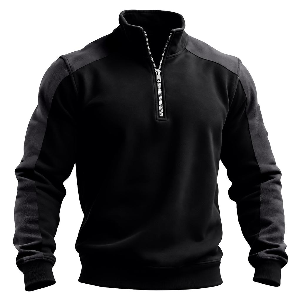 Men's Colorblock Half Zip Stand Collar Sweatshirt Men's Sports Large Size Casual Stand Collar Sweatshirt
