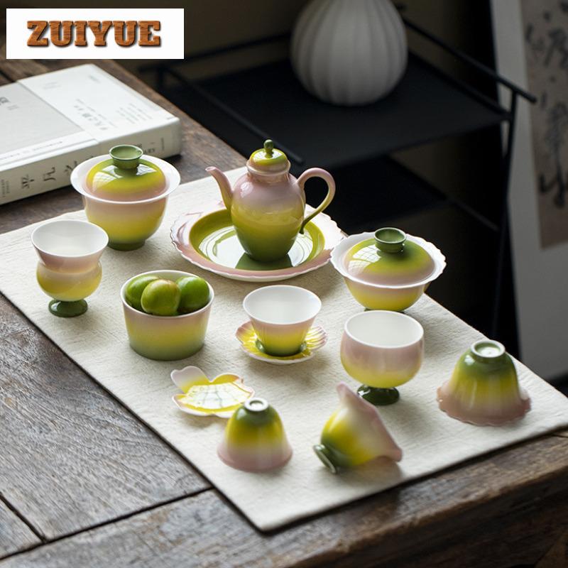 100ml Gradient Color Straight Tube Teacup Boutique Tea Bowl Jug Tea-tasting Meditation Cup Jianzhan Master Cups Drinkware Craft
