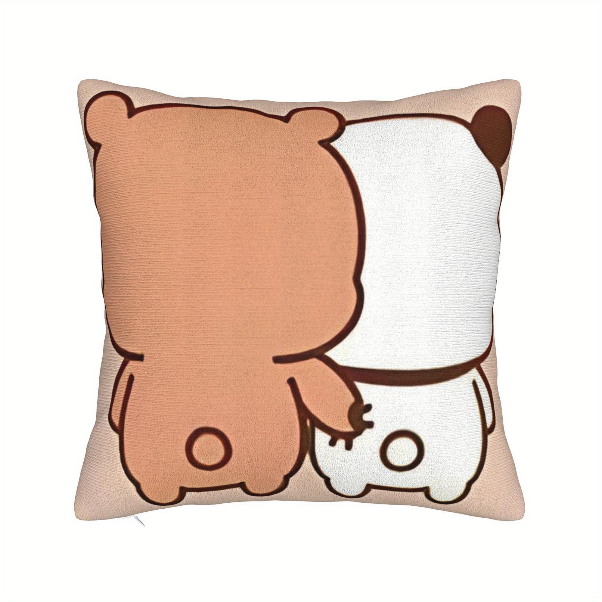 

Bubu Dudu Pillow Cushion Cover pc Cute Bear Couple Cartoon Design Kawaii Japanesestyle Decor for Bedroom or Sofa 40cmx40cm