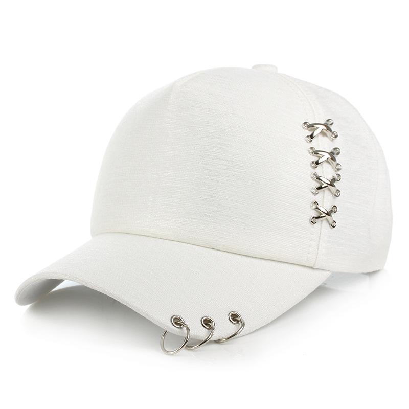 

Ventilated Mercerized Luxury Cap with Metal Ring Accent - Perfect for Spring/Summer - Unisex Style for Men & Women Adjustable білий
