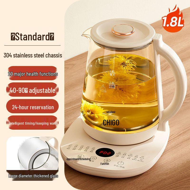 Oală de sănătate Ceainic electric din sticlă izolată