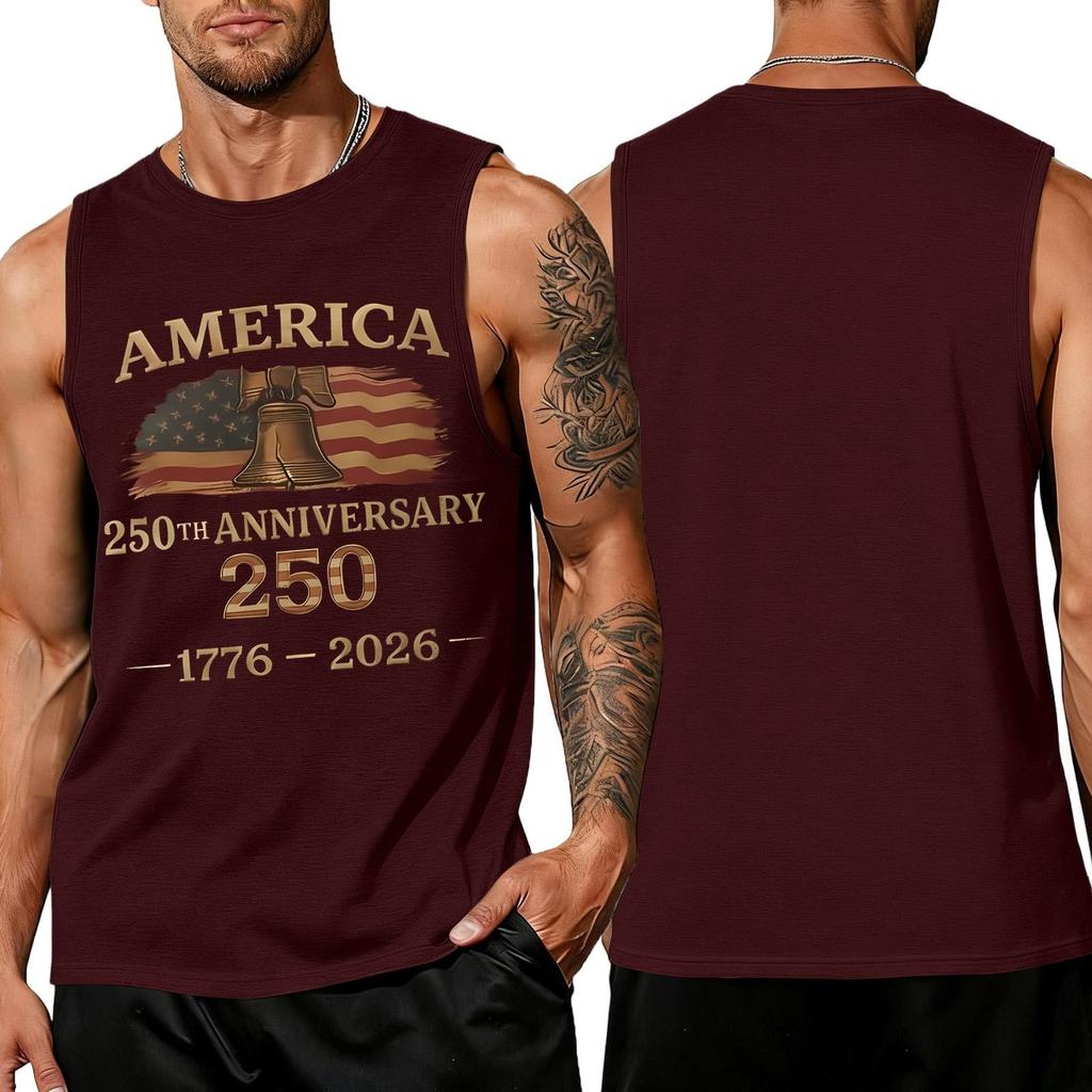 Men 4th Of Shirts USA Muscle Sleeveless Shirt Patriotic Tank Tops