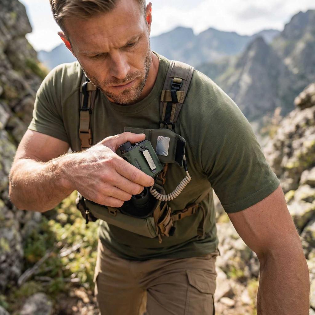 Magnetic Rangefinder Mount Holder With Tree Strap, Universal Hunting Rangefinder Stand Bracket, Hands-Free Stabilizer For Golf//Outdoor Scouting,