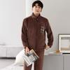 Pajamas Men'S Winter Coral Fleece Thickened Fleece Men'S Autumn And Winter Flannel Men'S Large Size Warm Winter Loungewear