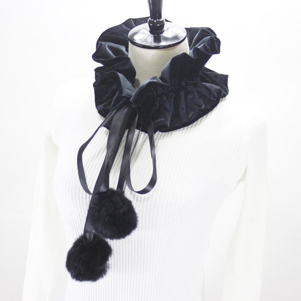 Victorian Vintage Pom Pom Neck Ruff Ruffle Collar Layered Clown Neck Collar Tie Cosplay Accessories for Women