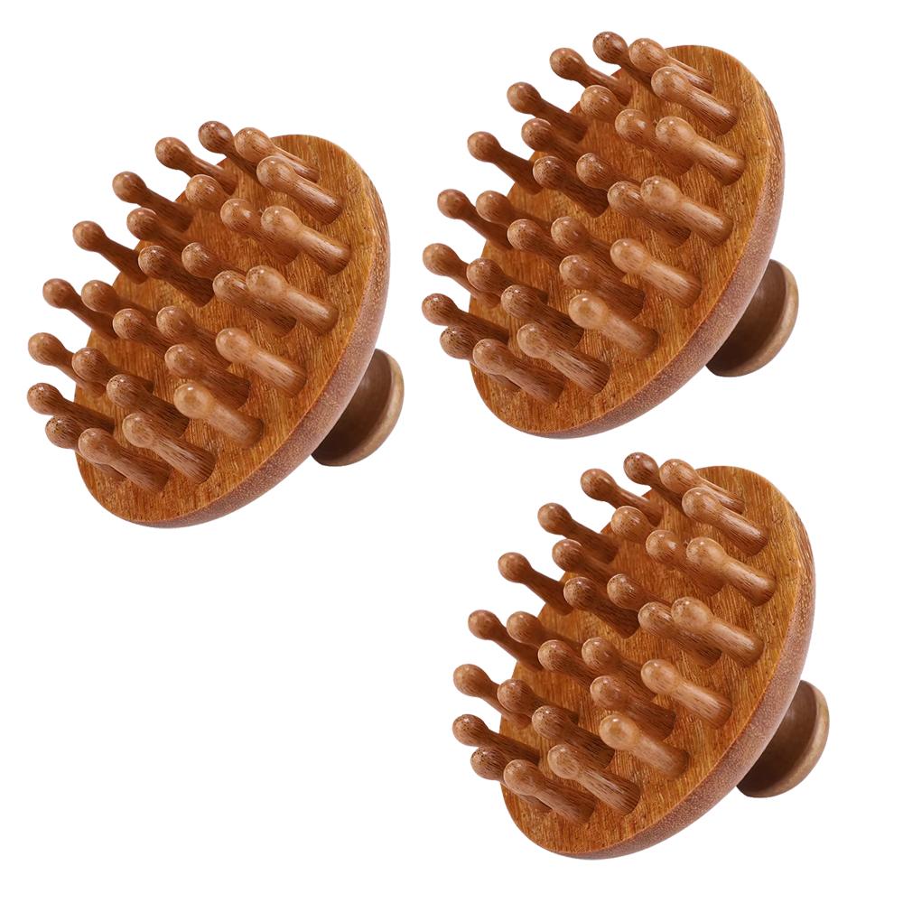 Wielofunkcyjny grzebień do masażu z drewna, masażer głowy, naturalny sandałowy, okrągły grzebień Guasha do masażu ciała