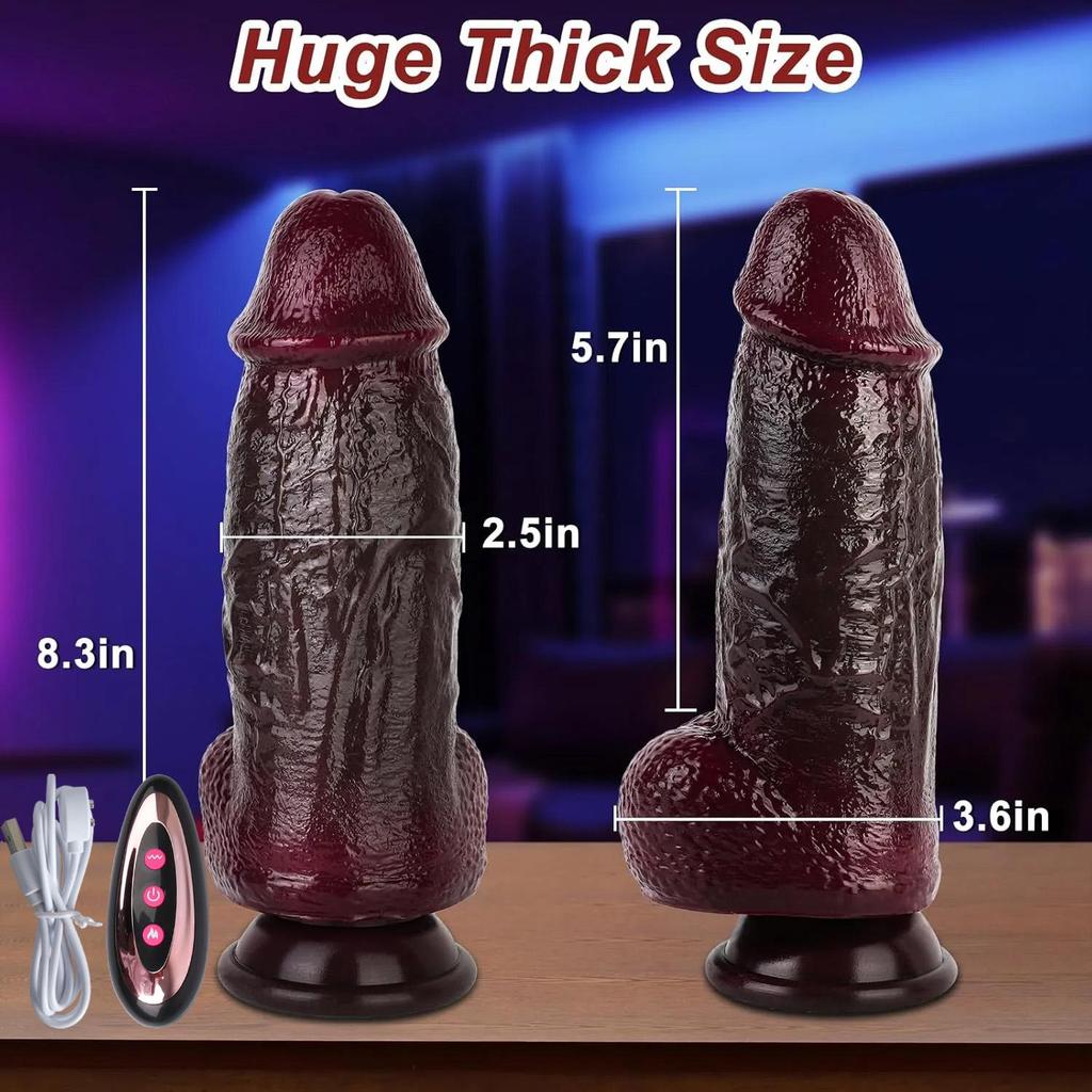 Realistischer Vibrationsdildo Vibrator Heizung Stoßdildo Anal G-Punkt Stimulator Fernbedienung Anus Vagina Stimulation Massagegerät Sexspielzeug für Erwachsene