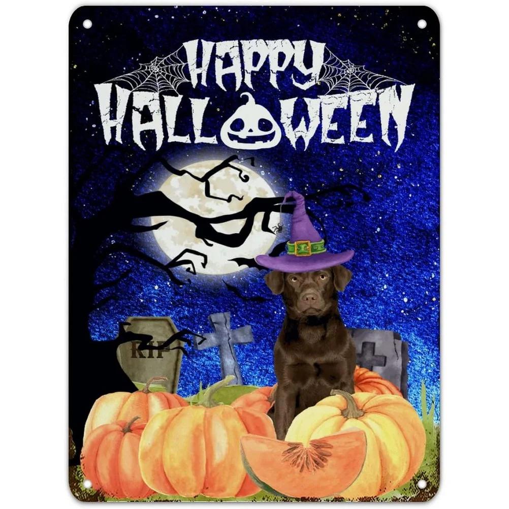 Happy Halloween Plaque Metal Tin Signs Wall Decoration Vintage Art Posters Iron Painting for Man Cave Home Cafe Garden Club Bar