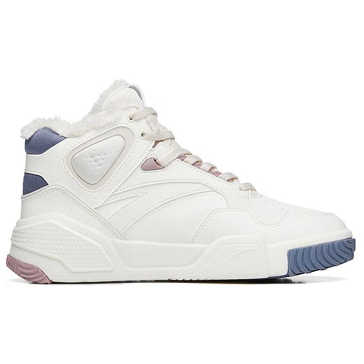 Anta Flame Abrasion Resistant High top Skateboard Shoes Women's White Gray 122248990R-1