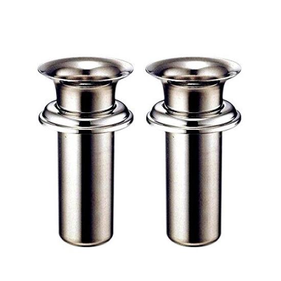 

High-quality stainless steel grave vase with a rim, 38mm diameter, 85mm depth below the ring, set of 2 [W-39]