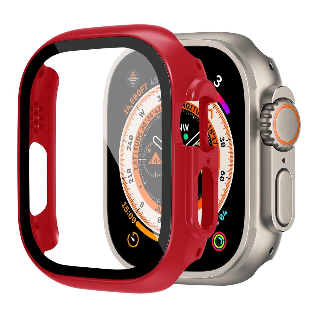 Glass+case For Apple Watch Ultra 2 3 49mm smartwatch PC Bumper+Screen Protector Tempered Cover iwatch series band Accessories