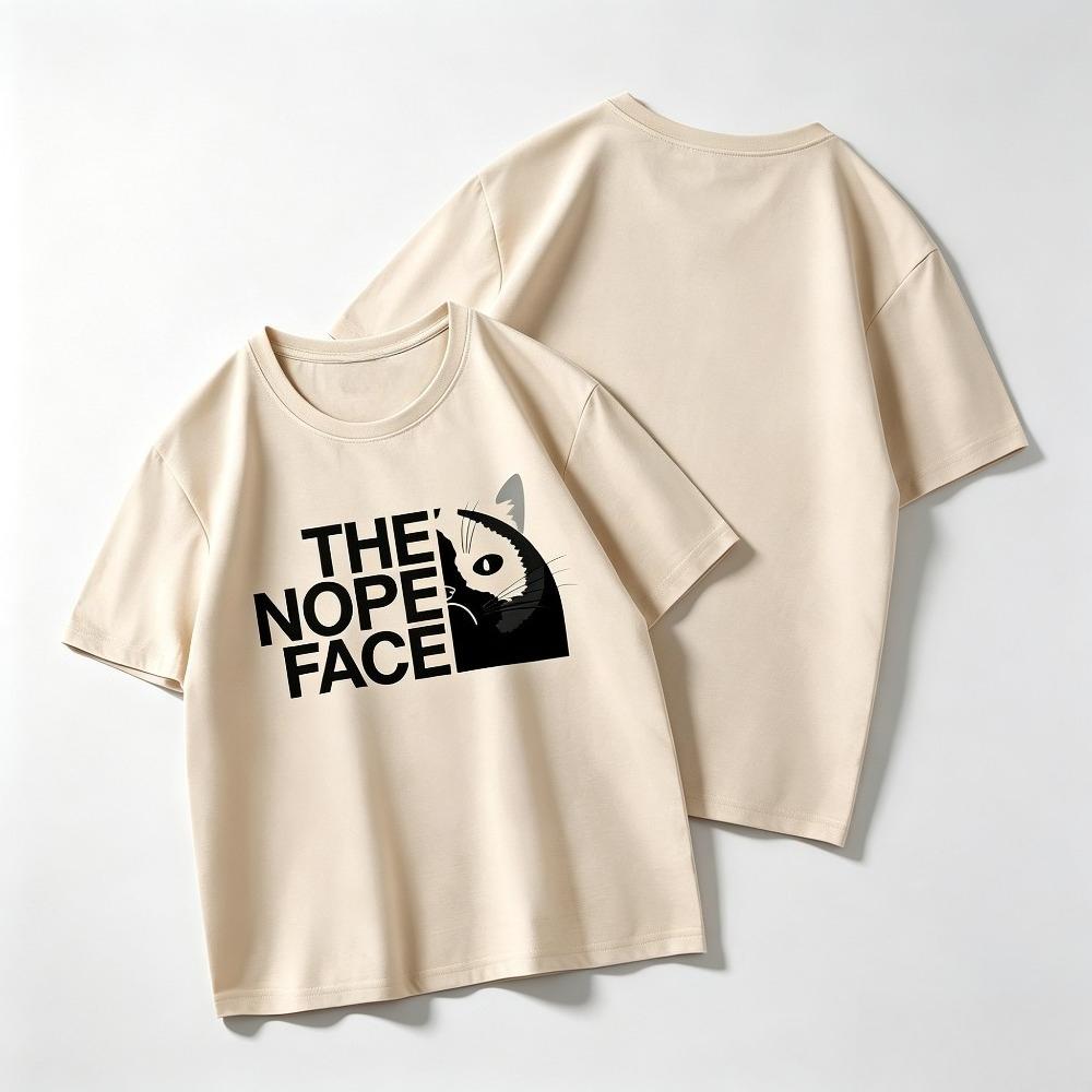 The Nope Face Grumpy Cat Graphic Tshirt Unisex Unisex Funny Meme Short Sleeve Crew Neck Casual Streetwear Tee