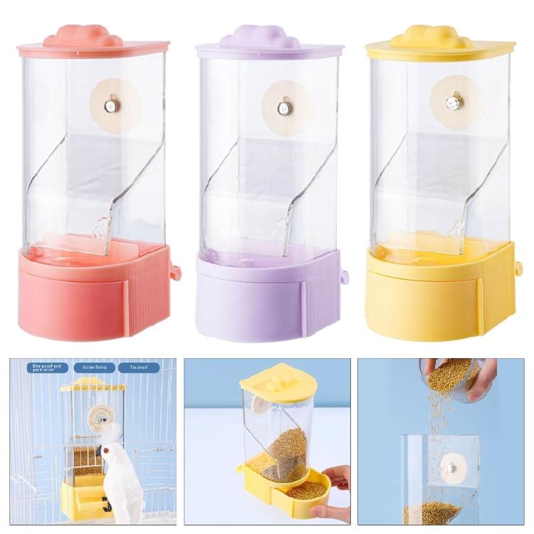 Plastic Parrots Food Holder Automatic Bird Feeder Hanging food Dispenser for Bird Cage Minimizing Waste for Small Birds