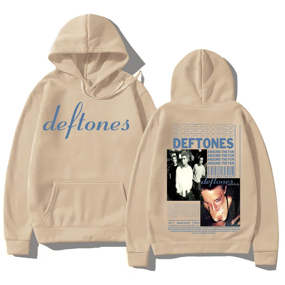 Deftones Hoodie Around The Fur Album Print Clothes Men Classic Pullover Harajuku Gothic Aesthetic Hoody Women Men Y2K Sweatshirt