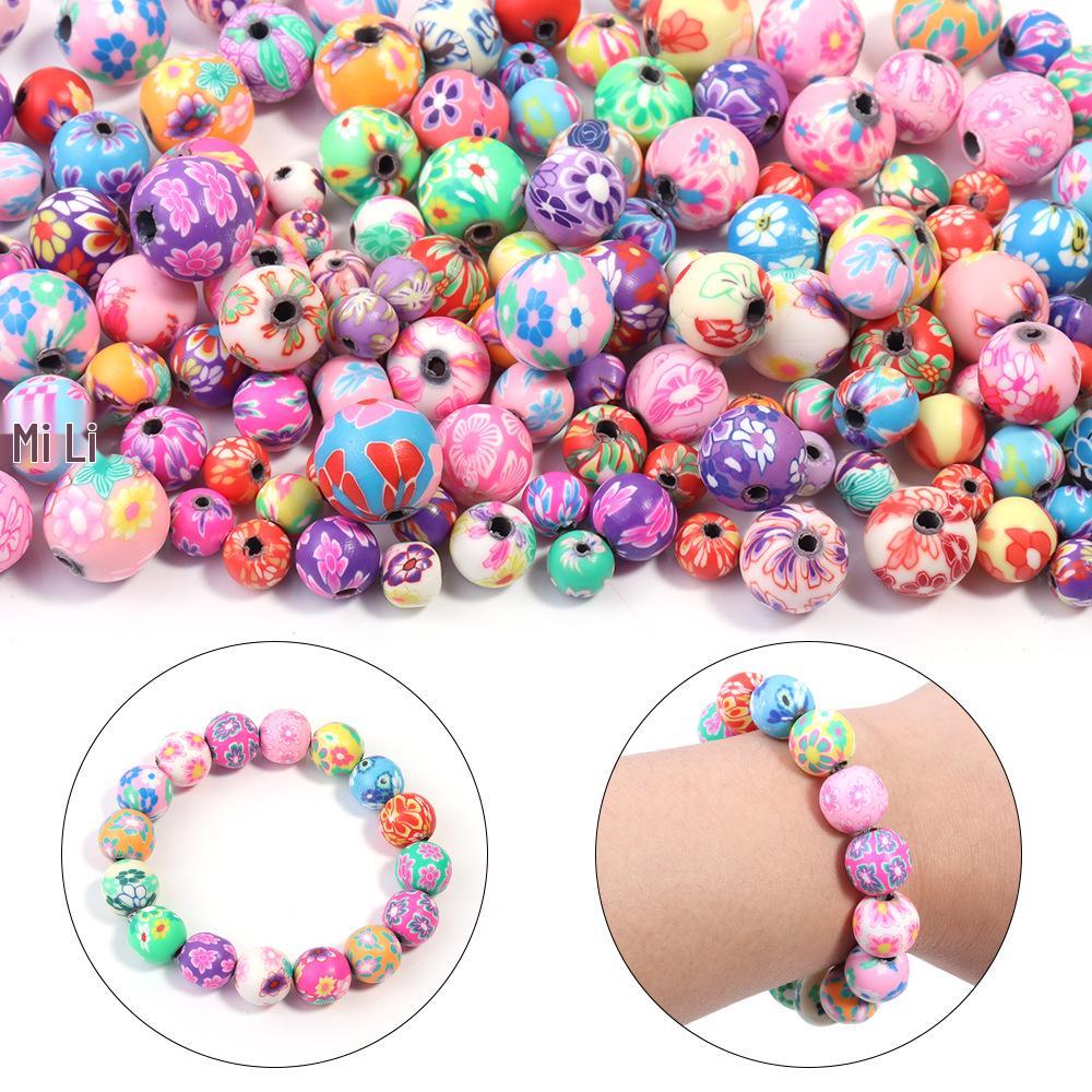 Colorful Printed Polymer Clay Beads for DIY Jewelry Bracelet Making