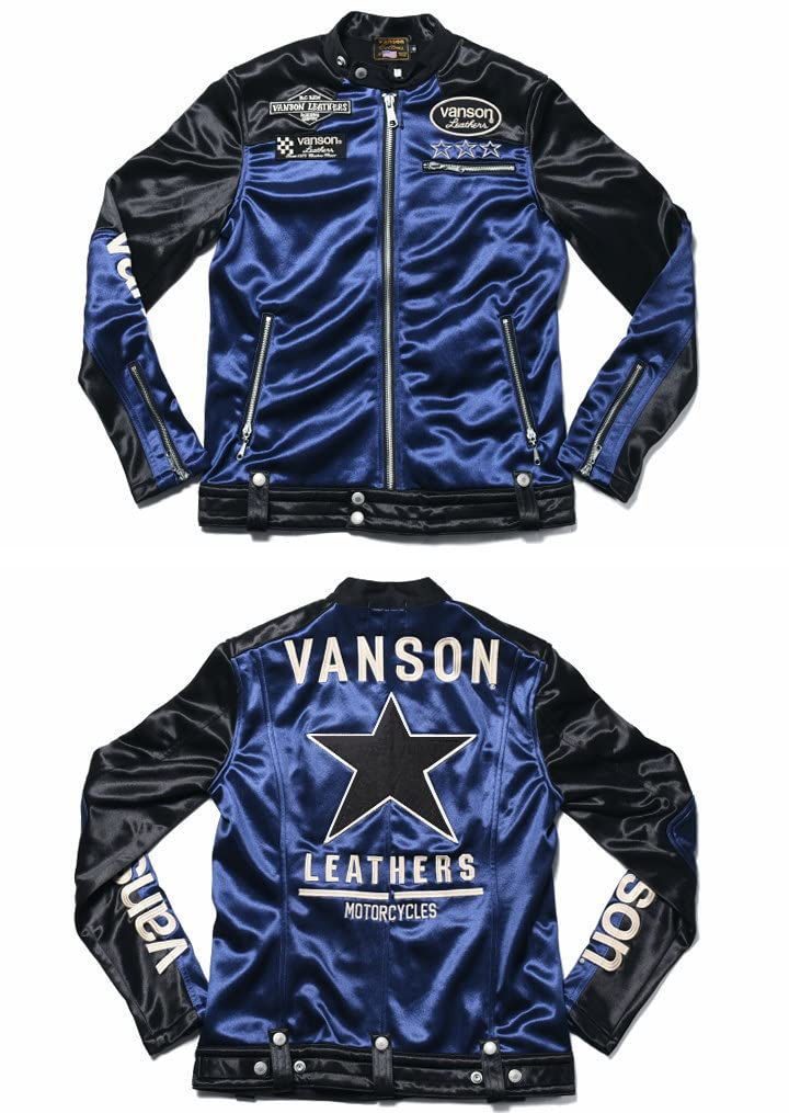 By Our Riders One Star Embroidery Patch Bonding Riders Jacket Navy X [Banson] [Custom-ordered Store] & JFV-801-DNAVY-BLACK (XXL, D. Black)