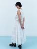 Cloet Tiered Frill Flare Long Skirt - White