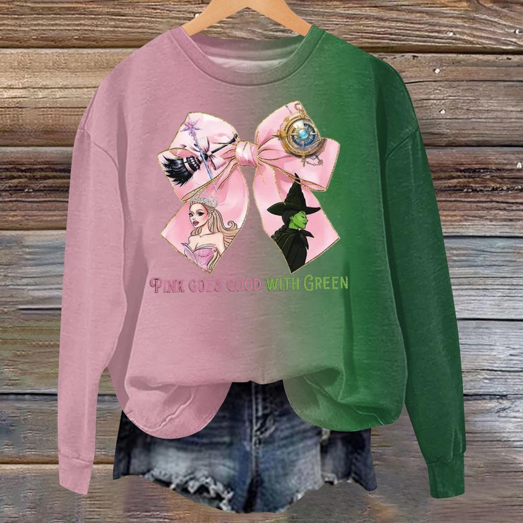 Women's Fashion Casual Long Sleeve Loose Printed Sweatshirt