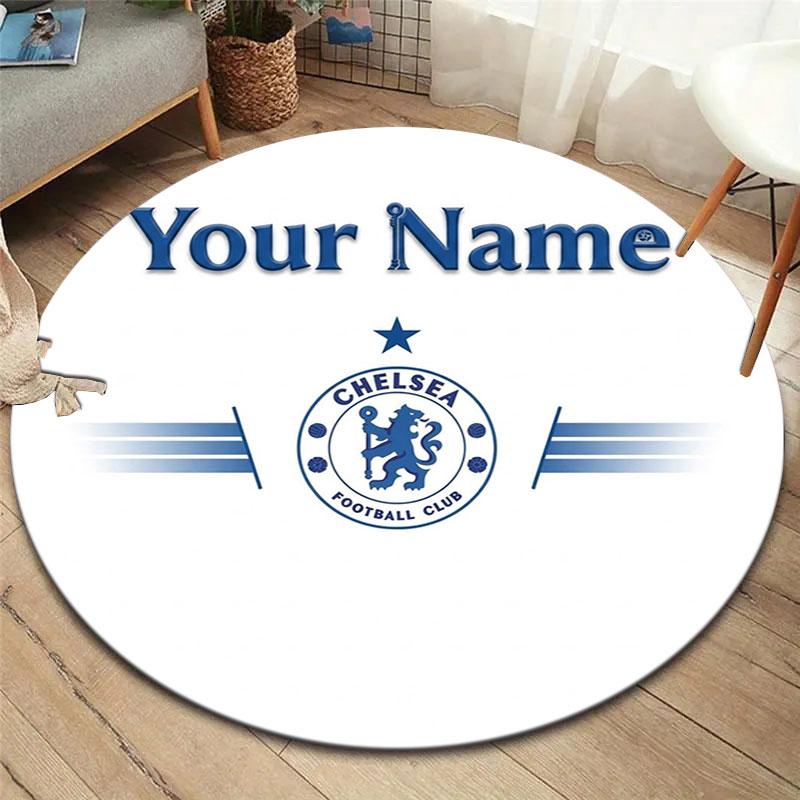 Chelsea F Custom Name Round Area Rug,Carpet Rug for Living Room Bedroom Sofa Playroom Decor,Non-slip Floor Mat