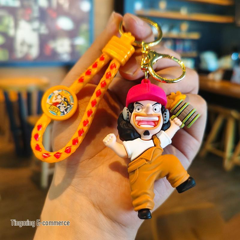 Cartoon Knit Luffy & Zoro Keychain Pendant