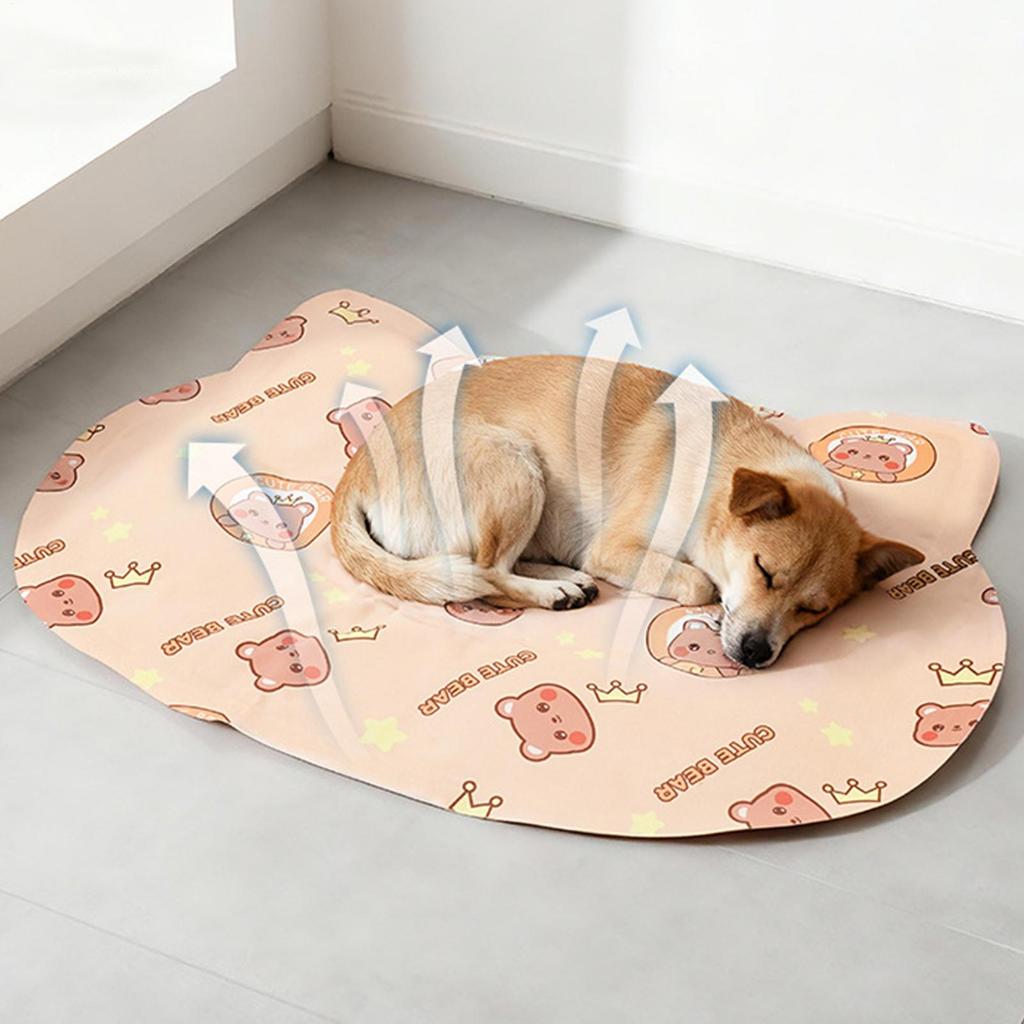 Pet Summer Cooling Pad Cute Cartoon Pattern Cat Dog Sleeping Mat Kennel Ice Silk Cool Mats Floor Sofa Blanket Pet Supplies