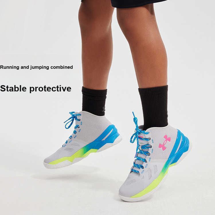 Under Armour Curry 2 Retro GS Splash Party Dětské tenisky Šedá Halo-Šedá Elektricky-Modrá 3026305-100