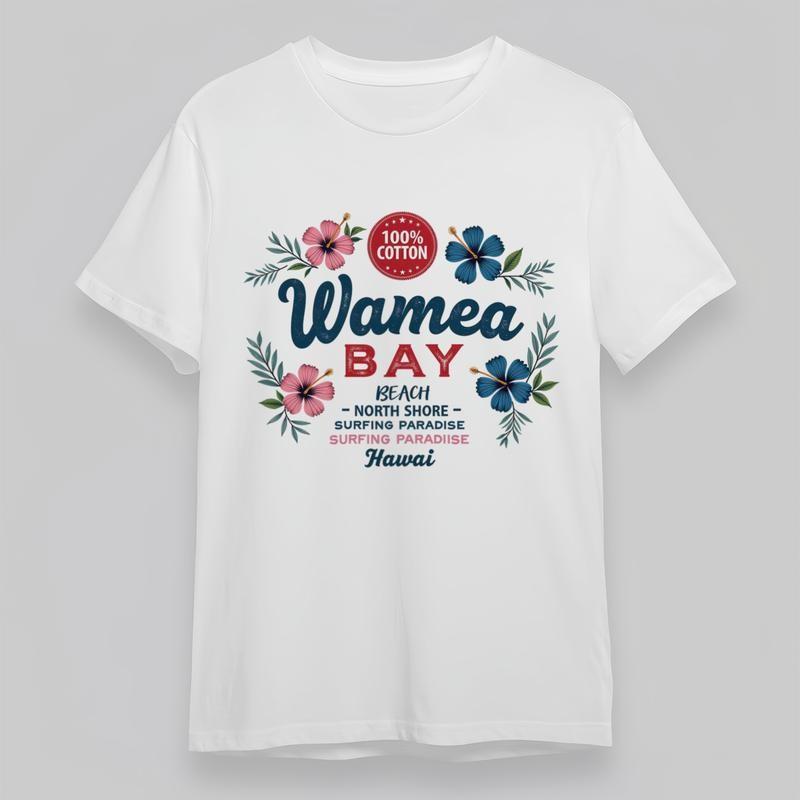 Women's Oversize Comfortable Trend Classic T-Shirt Hawaii Beach Surf Graphic Tee