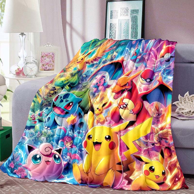Pokémon Pikachu Series Flannel Blanket—Soft To the Touch, the Perfect Choice for Home Relaxation; an Excellent Gift for Pokémon