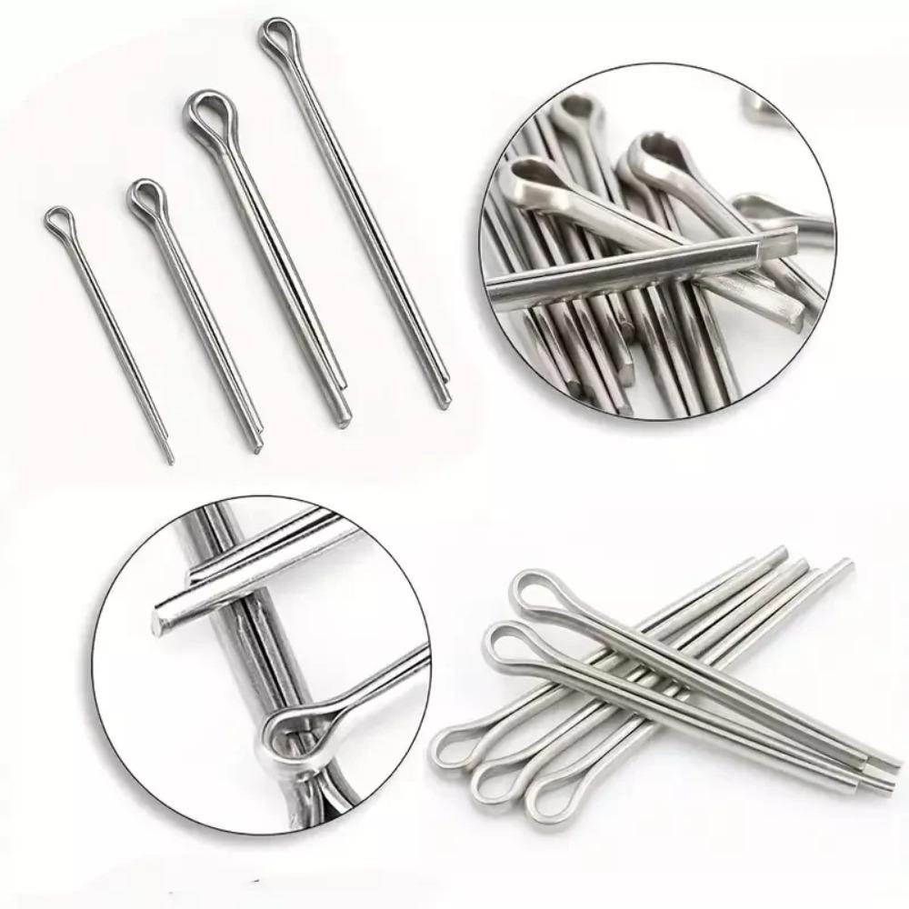 150/340 Pcs Sliver Split Pins Cotter Fixings Assorted Sizes Zinc Plated Steel Hard Case Link Split Cotter Pin Set
