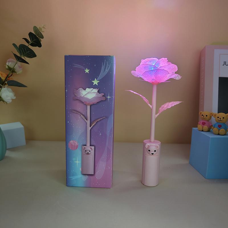 

Beautiful Little Bear Rose Night Light, Ideal Christmas & Valentine s Day Gift рожевий
