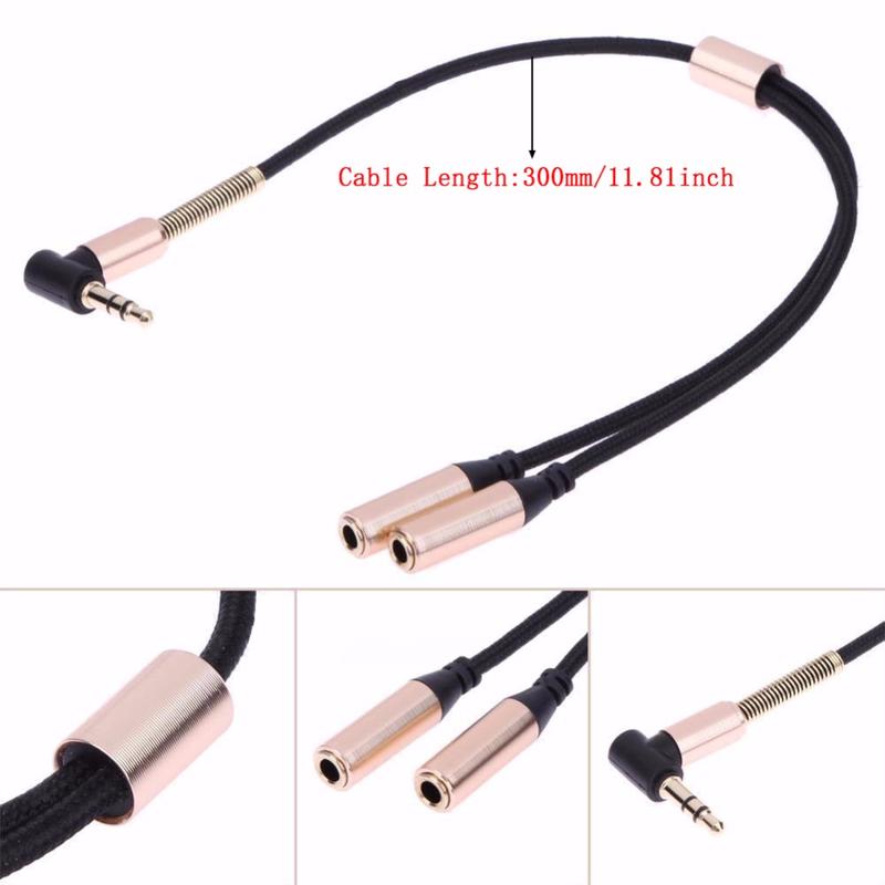 3.5MM Jack Plug Y Splitter Audio Stereo Extension Earphone Headphone Extension Cable