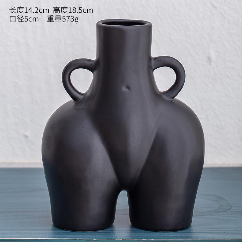 Human Body Shaped Creative Ceramic Docking Vase, Dried Flower Arrangement, Simple Modern Art, Home Decoration, Office Vase