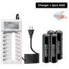 PALO 1.2V AA Ni-MH Battery 1300mah +AAA Rechargeable Batteries 600mah for Toy alarm clock with 8 slots Smart 2A 3A Battery Charger
