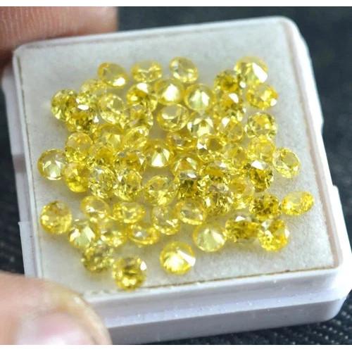 6MM Natural Yellow Sapphire Round Cut 30 Pcs Certified Loose Gemstone Lot