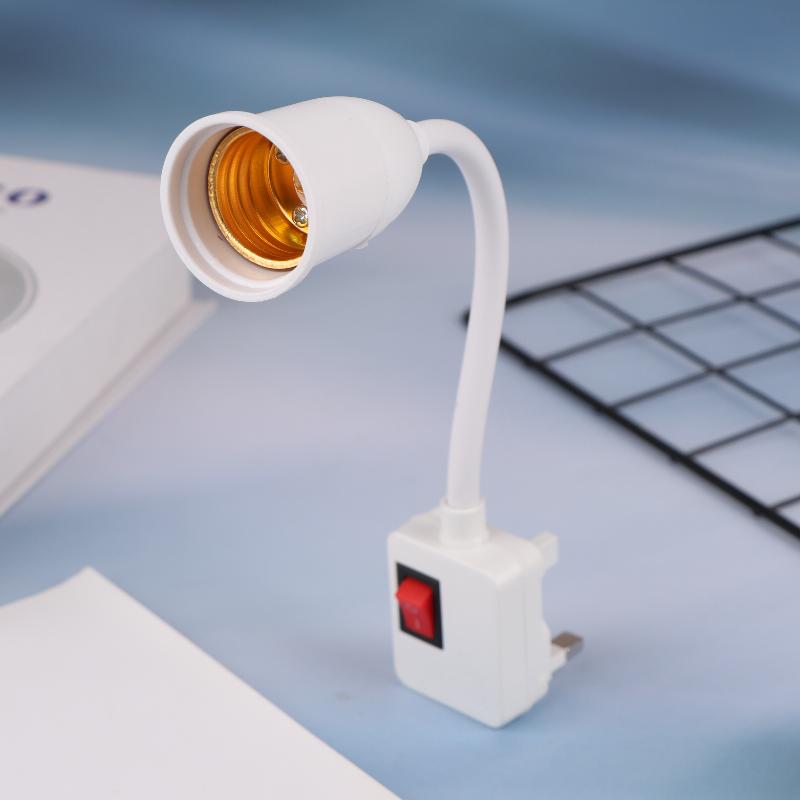 1Pc Us Plug To E27 Lamp Base Conversion Led Light Wall Flexible Lamp Holder Converter With Switch Led Head Bulb Socket