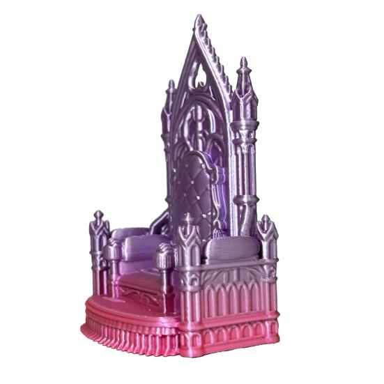Miniature Throne Figuirine 3D Printed Gothic Style Chair Decoration Mini Landscape Ornaments for Dollhouse Accessory