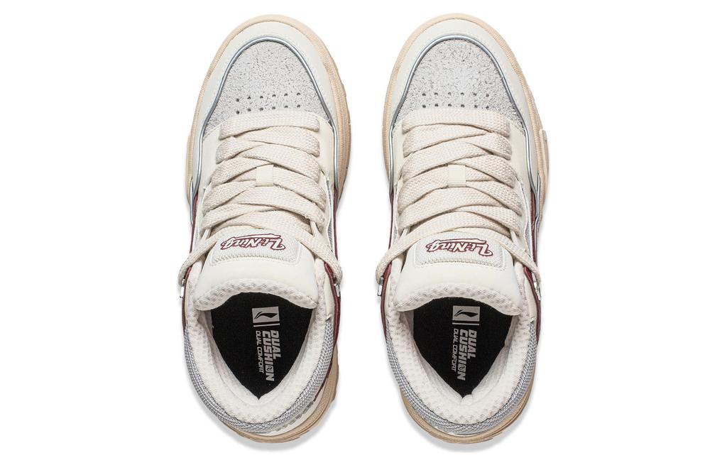 Li Ning Wave Mid Slip Resistant Abrasion Resistant Slip Resistant Abrasion Resistant Mid top Casual Shoes Women's AGCT498-1