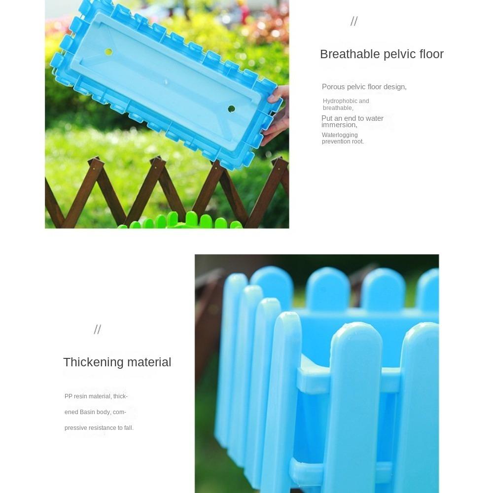 Rectangular Flower Pots Plastic Fence Basin Durable Vegetable Slot Extra Outside