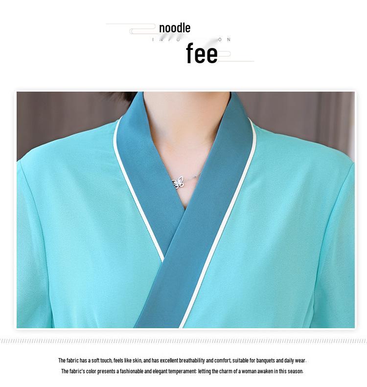 Spring/Summer Chinese Han Gradient Color Zen Tea Suit Dress - National Style Spa & Salon Attire